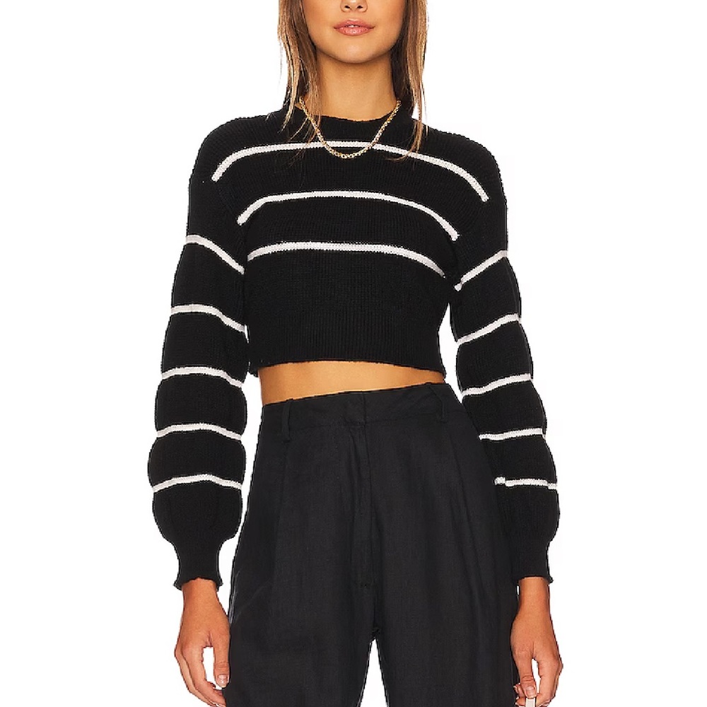 SUPERDOWN, black & white sweater